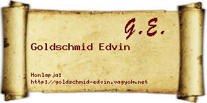 Goldschmid Edvin névjegykártya